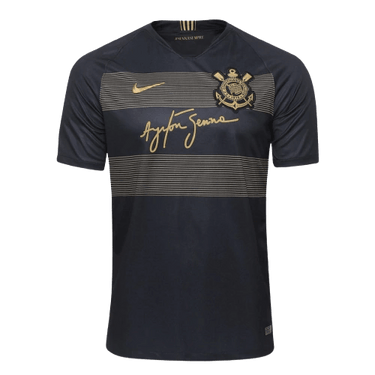 Camisa Corinthians Ayrton Senna 18/19 Retrô - Preta